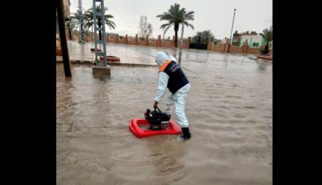 توقرت: مياه الأمطار تغمر العديد من الشوارع والأحياء السكنية وتشل حركة السير