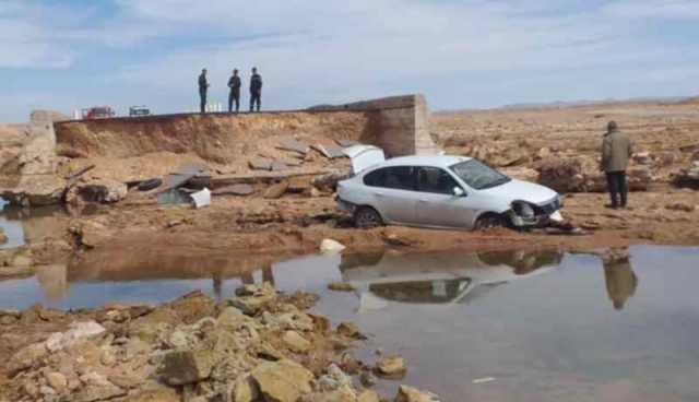 بشار.. جريحان في انحراف سيارة وسقوطها من فوق جسر