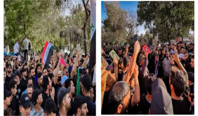 بالصور.. استمرار توافد المتظاهرين لنصرة القران الكريم في بغداد