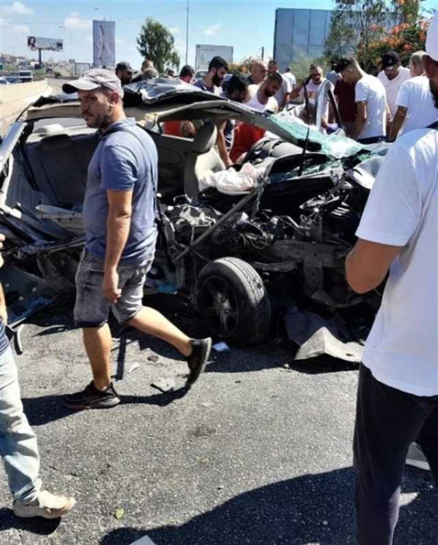 بالصور - حادث مروع على أوتوستراد الجية