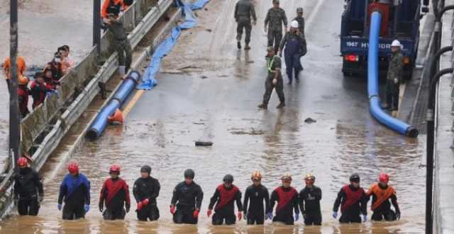 انتشال 9 جثث من نفق غمرته الفيضانات في كوريا الجنوبية منوعات