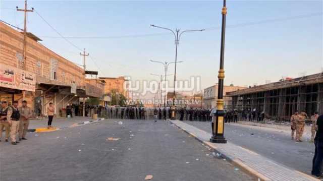 انسحاب المتظاهرين من أمام القصور الرئاسية في البصرة (صور)