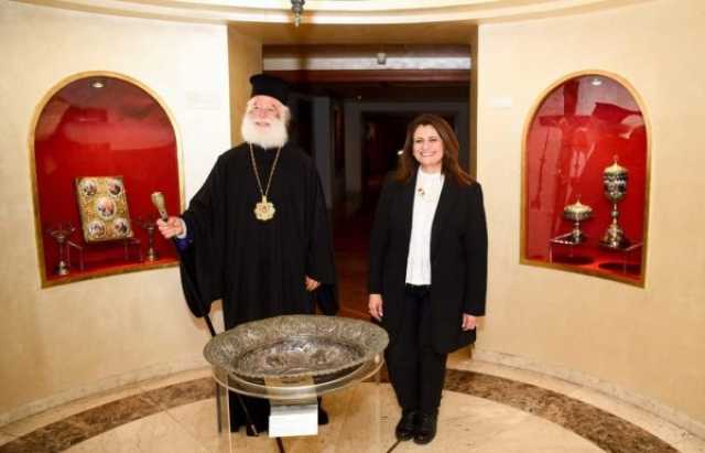 وزيرة الهجرة تلتقى البابا «ثيودوروس الثاني» بطريرك الإسكندرية