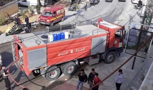 وصول سيارات إطفاء من مختلف المناطق لإخماد الحرائق في داريا