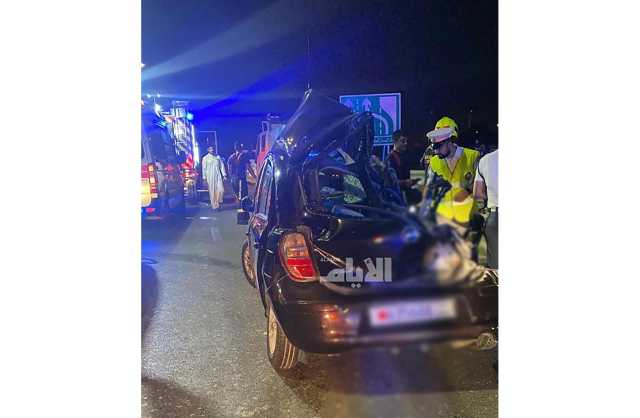 بالصور.. وفاة 5 آسيويين إثر حادث مروري بين مركبتين على شارع الشيخ خليفة بن سلمان باتجاه المنامة