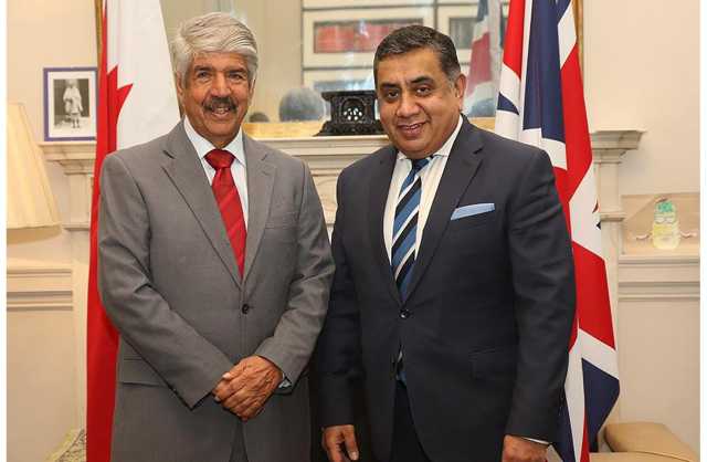 وزير الدولة البريطاني للشرق الأوسط يستقبل الدكتور مصطفى السيد ويشيد بتجربة مملكة البحرين في العمل الإنساني