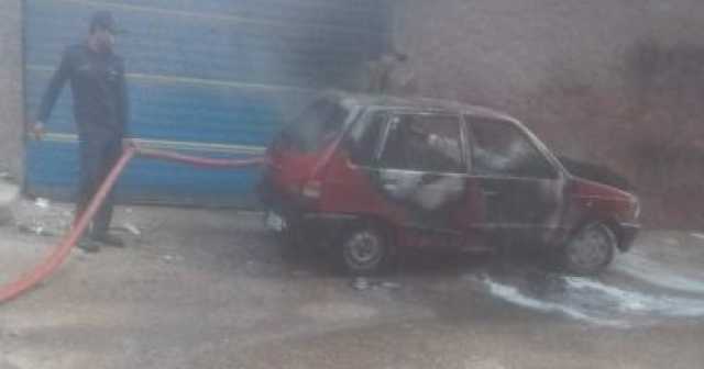 السيطرة على حريق سيارة نشبت بها النيران داخل فرن دهان دوكو في بنها