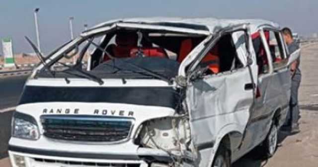 إصابة 13 شخصا فى حادث انقلاب سيارة ميكروباص بالفيوم