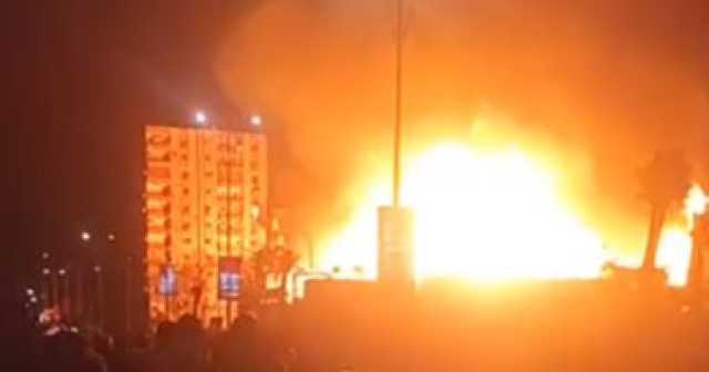 استمرار جهود الحماية المدنية للسيطرة على حريق استوديو الأهرام