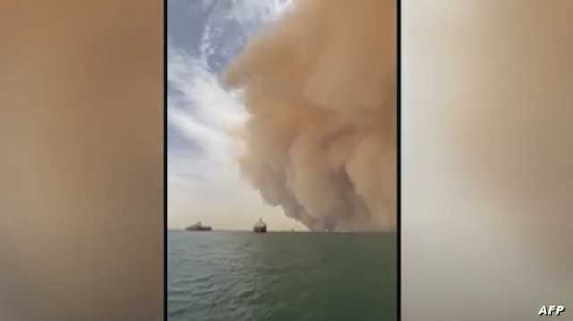 حقيقة فيديو يظهر عاصفة رملية تضرب قناة السويس