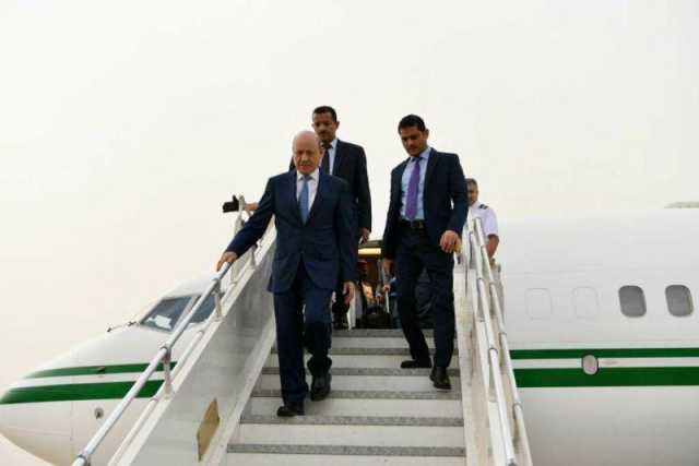 وصول رئيس مجلس القيادة ‘‘العليمي’’ ورئيس الوزراء الجديد ‘‘بن مبارك’’ إلى عدن