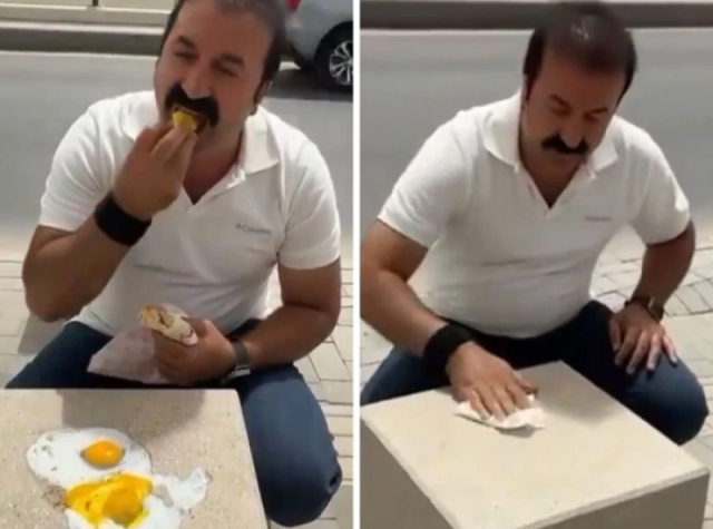 شيف تركي شهير بالسعودية يقلي البيض ويتناوله على حرارة الشمس في الرياض ”فيديو”