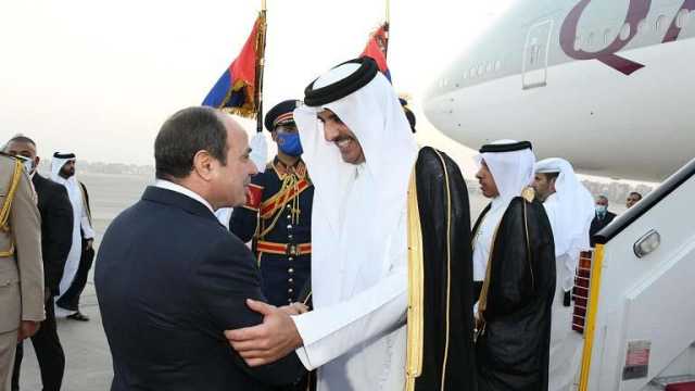 السيسى يوجه الشكر لأمير قطر لجهوده مع مصر لإتمام الهدنة الإنسانية فى غزة