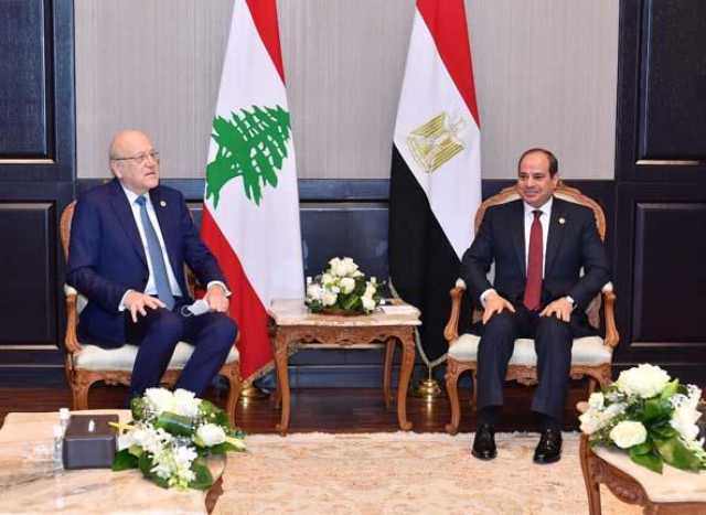 الرئيس السيسي يلتقي نجيب ميقاتي رئيس الحكومة اللبنانية