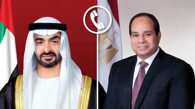 ‎ السيسي ورئيس الإمارات يتبادلان التهنئة بمناسبة عيد الفطر المبارك