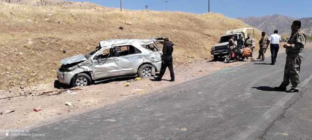 مصرع واصابة ثلاثة اشخاص بحادث سير مروع في حلبجة
