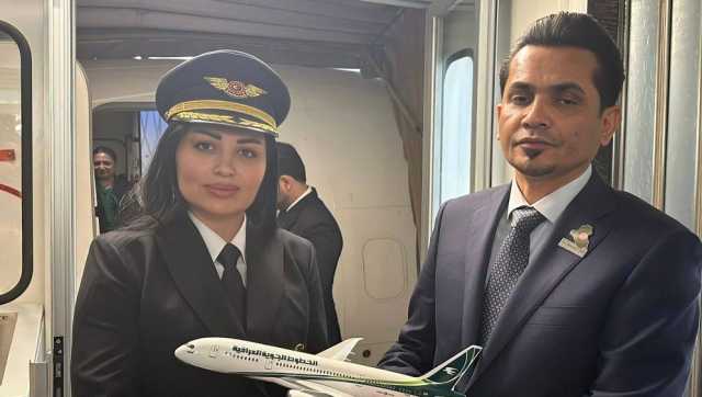 رزين الدوسكي تنفذ رحلتها الاولى من بغداد إلى دبي بدرجة ربان طائرة (صور)