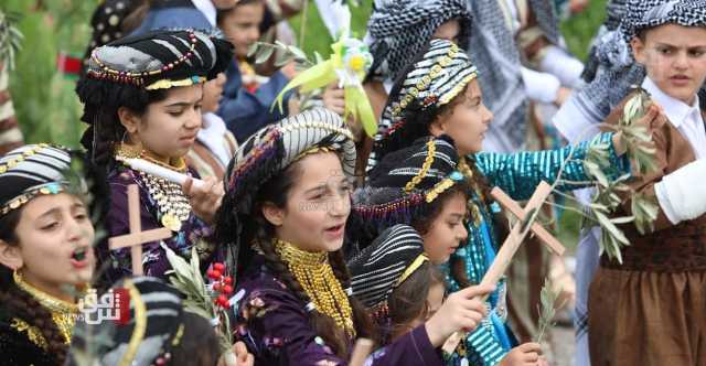 بمشاركة المغتربين.. مسيحيو القوش يحتفلون بـعيد السعانين (صور)