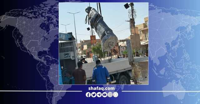 لأنه صنم.. إدارة محلية جنوبي العراق ترفع تمثال ملك سومري