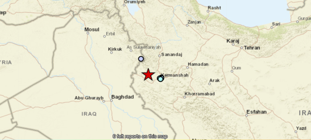 زلزال على الشريط الحدودي بين إيران والعراق