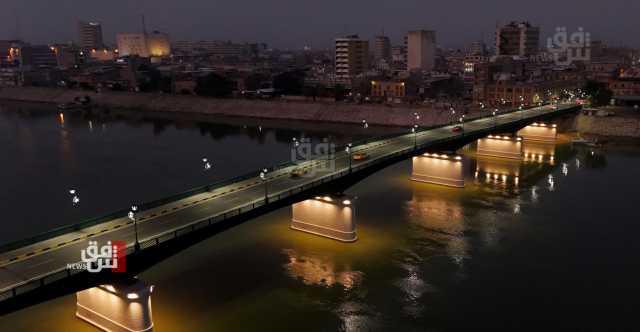 بعد تقارير لشفق نيوز.. جسر الأحرار في بغداد يكتسي حلة جديدة (مشاهد من الجو)