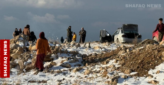 أربيل.. جبل سفين يتحول إلى وجهة سياحية بعد تساقط الثلوج (صور)