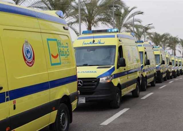 إصابة 6 أشخاص في حادث انقلاب بـ «صحراوي المنيا»