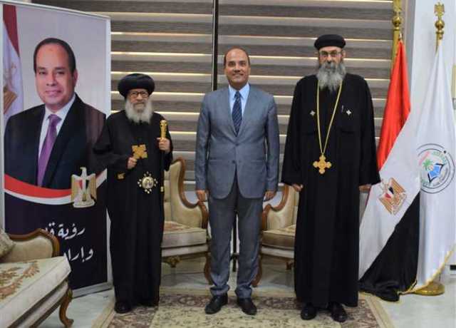 رئيس جامعة العريش يستقبل أسقف سيناء الشمالية