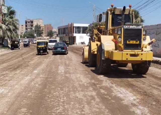 بدء مشروع تطوير ميدان المرور بمدينة بيلا في كفر الشيخ