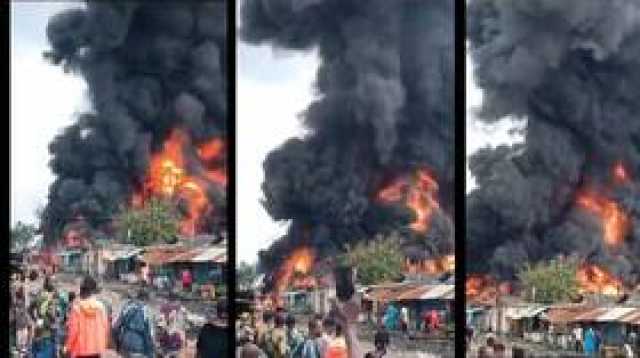 كارثة.. مقتل 34 قتيلا شخصا بينهم رضيعان في حريق داخل مستودع للوقود المهرب في بنين (فيديو)