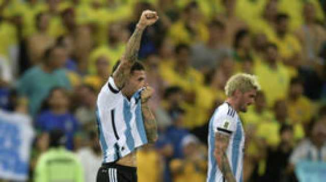 شاهد.. رأسية أوتاميندي تقود الأرجنتين لفوز صعب على البرازيل