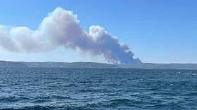 تركيا.. حريق في شمال غرب البلاد يعرقل حركة الملاحة البحرية في مضيق الدردنيل