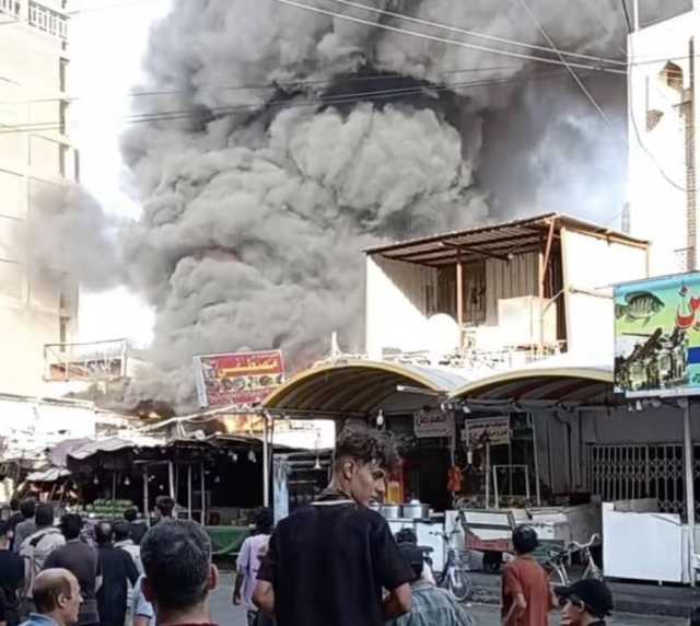 اندلاع حريق ضخم بمخزن للدراجات قرب العتبة العباسية المقدسة