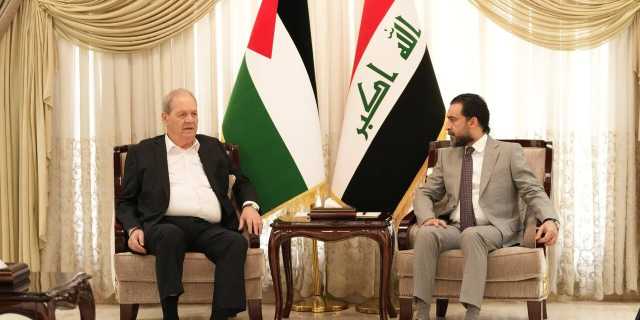 الحلبوسي و رئيس المجلس الوطني الفلسطيني يبحثان الأوضاع في قطاع غزة