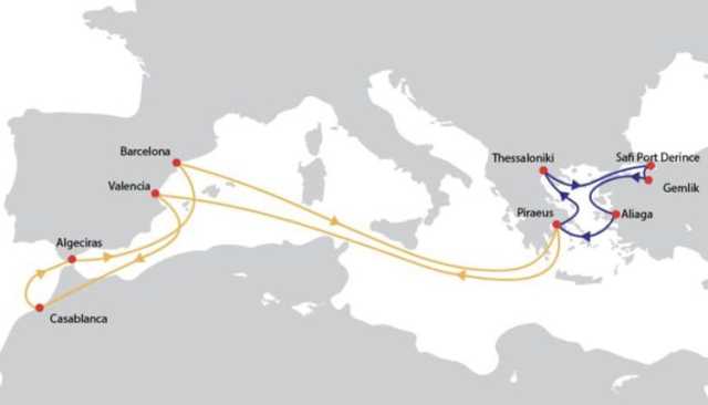 خط بحري تجاري يربط المغرب بإسبانيا تركيا و اليونان