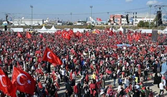 بمشاركة أردوغان.. مئات الآلاف يحتشدون في إسطنبول نصرة لغزة (فيديو)