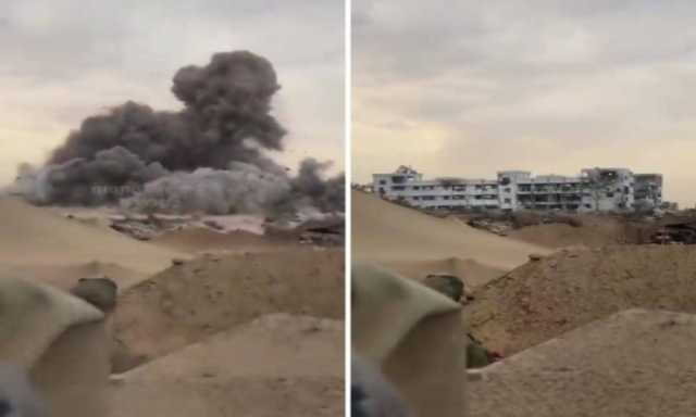 جيش الاحتلال يفجر مبنى البرلمان في غزة (فيديو)