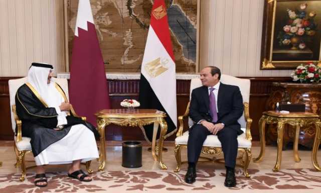 لجهوده في إتمام الهدنة الإنسانية.. الرئيس المصري يوجه رسالة شكر إلى أمير قطر