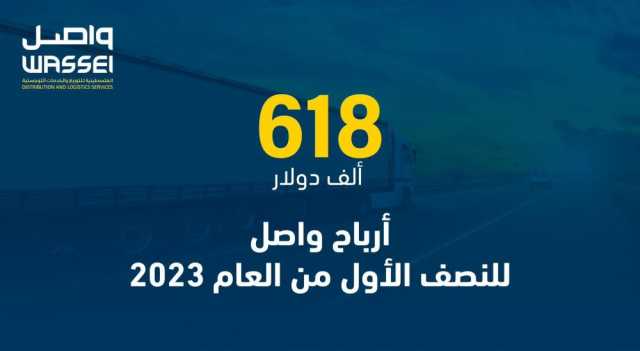 618 ألف دولار أرباح واصل للنصف الأول من العام 2023