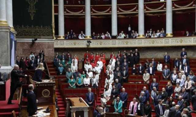 نواب فرنسيون يرتدون ألوان العلم الفلسطيني خلال جلسة في البرلمان