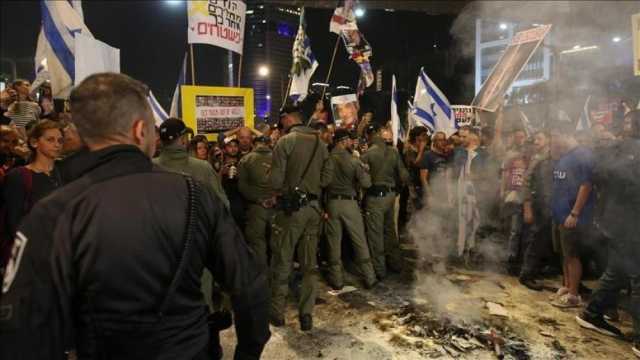 شرطة الاحتلال تقمع مظاهرة مناهضة لحكومة نتنياهو بالقدس