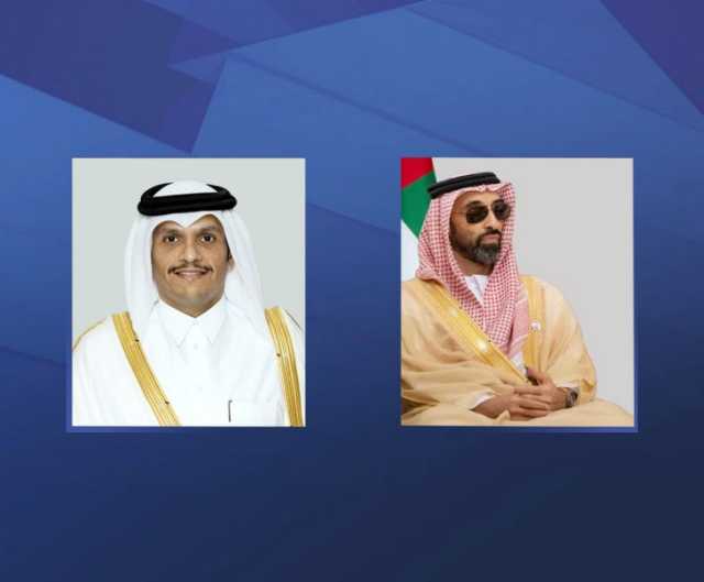 رئيس مجلس الوزراء القطري يستقبل طحنون بن زايد ويبحثان العلاقات الأخوية بين البلدين